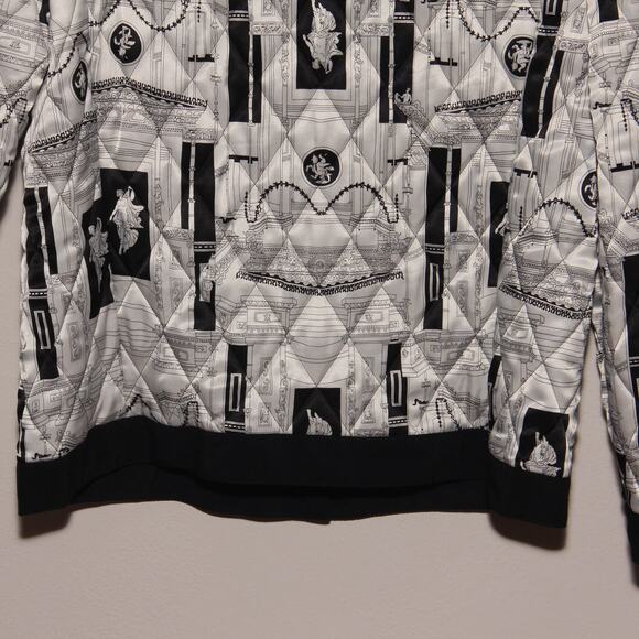 Vintage Howard Wolf Satin Quilted Jacket Size 8 Grecian print - Picture 7 of 9